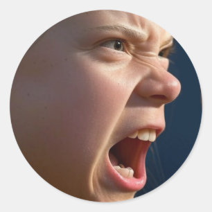 Screaming Girl large round stickers