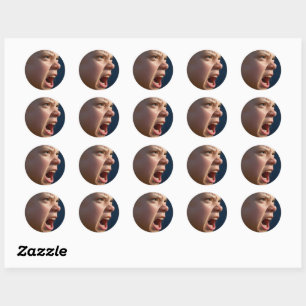 Screaming Girl small round stickers