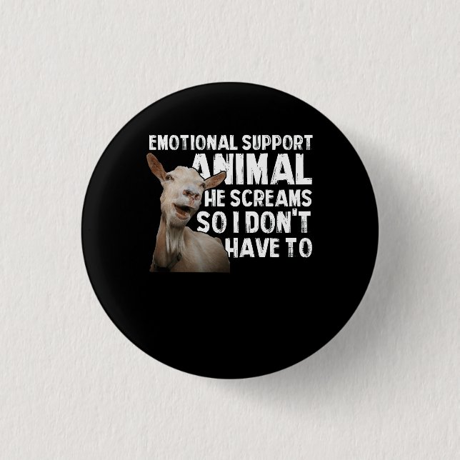 Screaming Goat Emotional Support Animal Goat Owner 3 Cm Round Badge (Front)