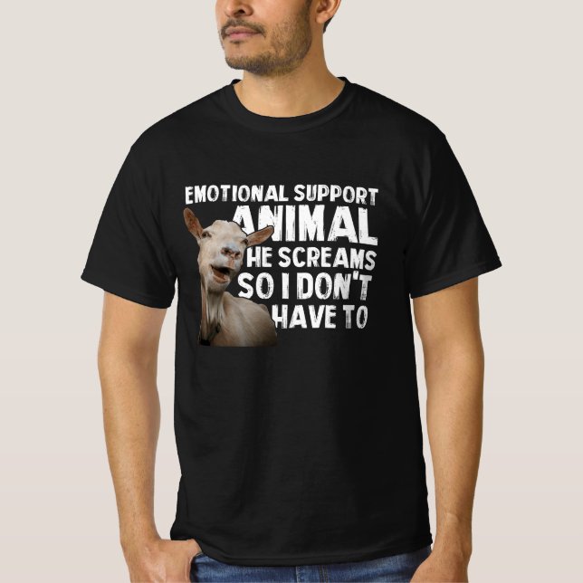 Screaming Goat Emotional Support Animal Goat Owner T-Shirt (Front)