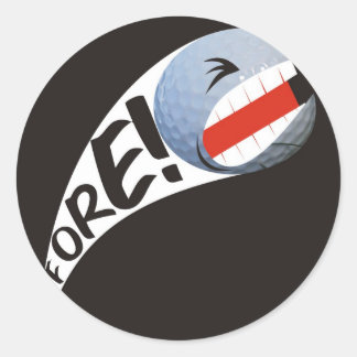 Screaming Golf Ball Classic Round Sticker