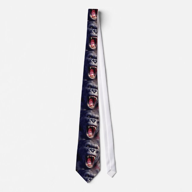 Screaming Gorilla Pop Art Neck Tie (Front)