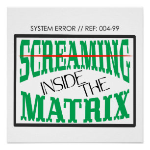 Screaming Inside Glitch Art Cyberpunk Typography Poster