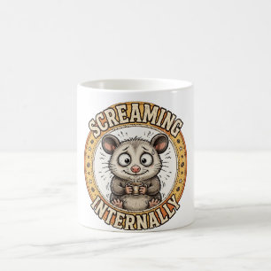 Screaming Internally – Funny Opossum Coffee Mug