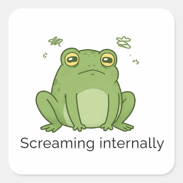 Screaming Internally Square Sticker (Front)