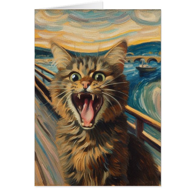 Screaming Kitty Fine Art Parody All Occasions  (Front)