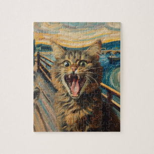 Screaming Kitty Fine Art Parody  Jigsaw Puzzle