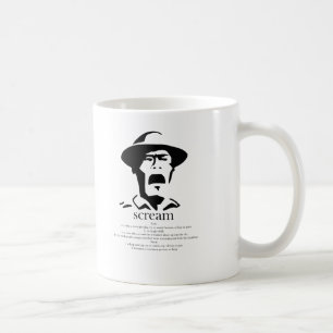 screaming man with definition coffee mug