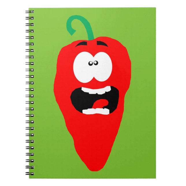 Screaming Red Hot Chilli Pepper Spiral Notebook (Front)