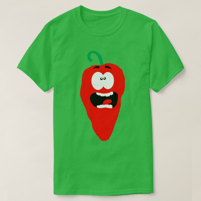 Screaming Red Hot Chilli Pepper T-Shirt (Design Front)