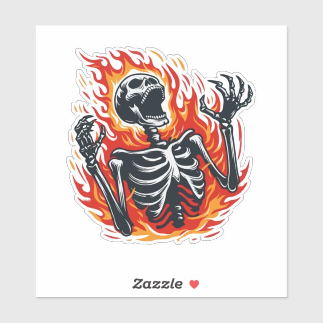 Screaming Skeleton On Fire (Sheet)