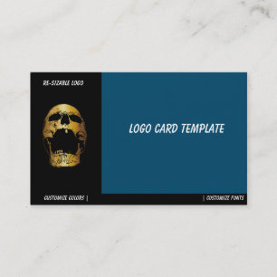 Screaming Skull - Gold Skull Logo Business Card