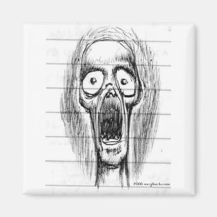 Screaming Skull Guy Magnet