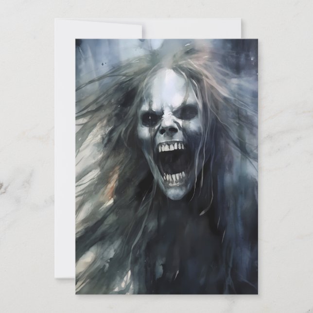 Screaming Ugly  Evil Banshee  Holiday Card (Front)
