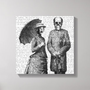 Screaming Woman and Skull Canvas Print