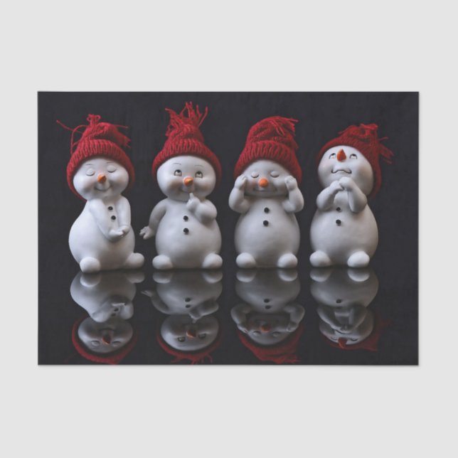 Screamingly Cute Snowmen Tissue Paper (Front)