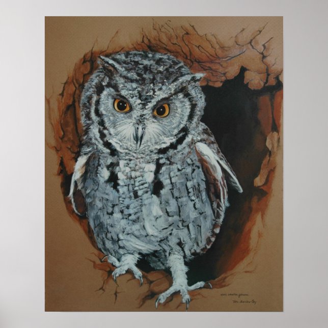 Screech Owl Art Poster (Front)