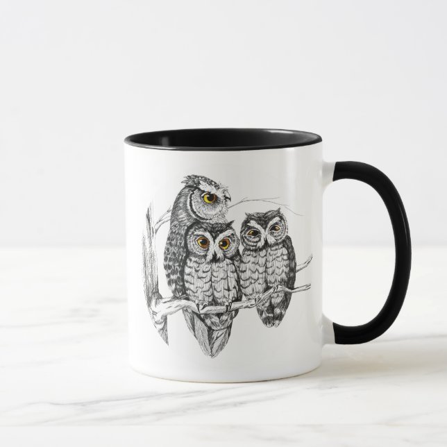 Screech Owl Family Mug (Right)