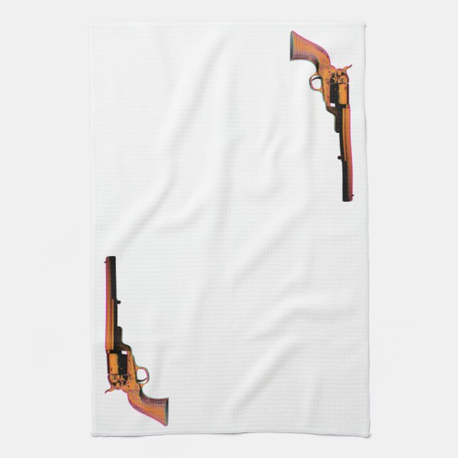 screen print gun tea towel (Vertical)