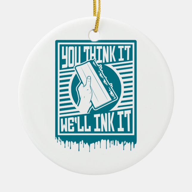  Screen Printing Squeegee Printing Obey Ink Design Ceramic Tree Decoration (Front)