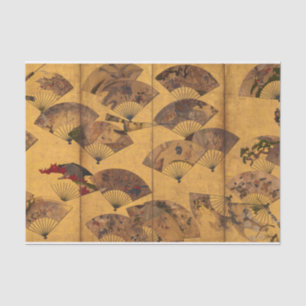 Screen with Scattered Fans, Edo Period by Sotatsu Tissue Paper