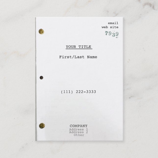 Screenplay II Business Card (Front)