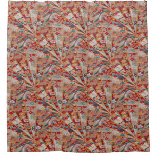 Screens Oriental Fabric Shower Curtain
