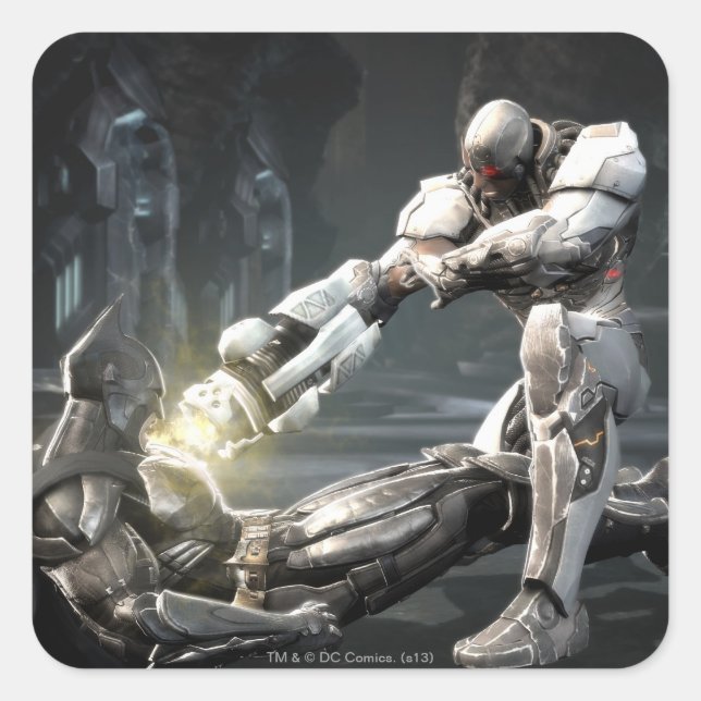 Screenshot: Batman vs Cyborg Square Sticker (Front)