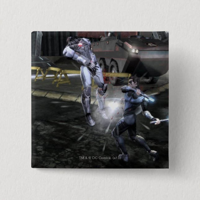 Screenshot: Cyborg vs Nightwing 3 15 Cm Square Badge (Front)