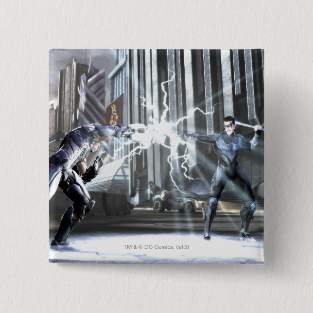 Screenshot: Cyborg vs Nightwing 4 15 Cm Square Badge (Front)