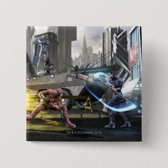 Screenshot: Flash vs Nightwing 15 Cm Square Badge (Front)