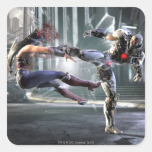 Screenshot: Wonder Woman vs Cyborg Square Sticker