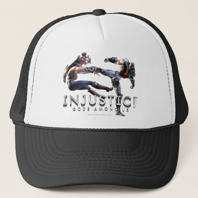 Screenshot: Wonder Woman vs Cyborg Trucker Hat (Front)
