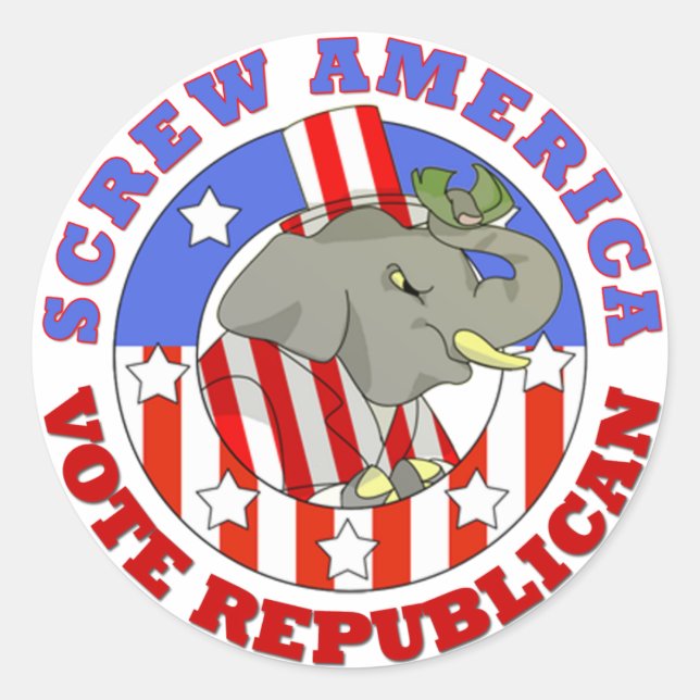 Screw America Vote GOP Sticker (Front)