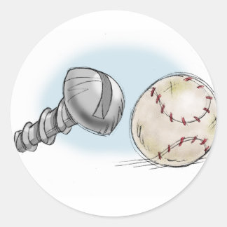 screw ball classic round sticker