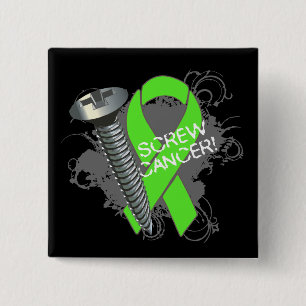 Screw Cancer - Grunge Non-Hodgkins Lymphoma 15 Cm Square Badge