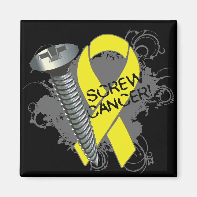 Screw Cancer - Grunge - Testicular Cancer Magnet (Front)
