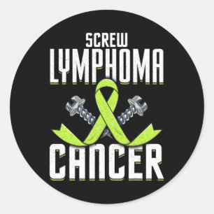 Screw Lymphoma Cancer Lime Awareness Ribbon Fight Classic Round Sticker