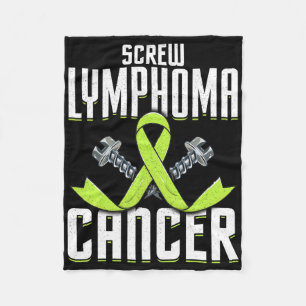 Screw Lymphoma Cancer Lime Awareness Ribbon Fight  Fleece Blanket
