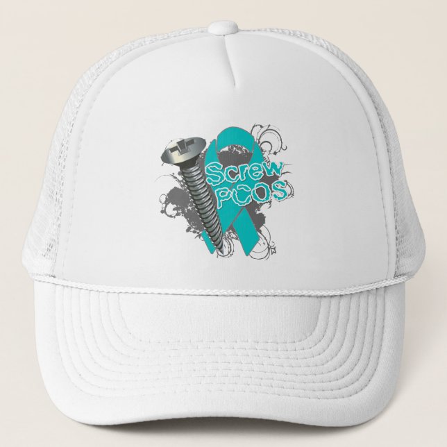 Screw PCOS Trucker Hat (Front)