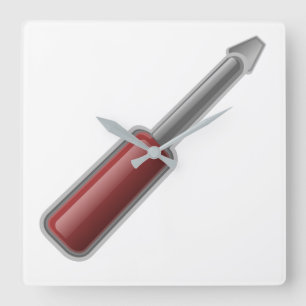 Screwdriver Square Wall Clock