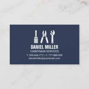 Screwdriver Wire Cutter Spanner Handyman Services Business Card