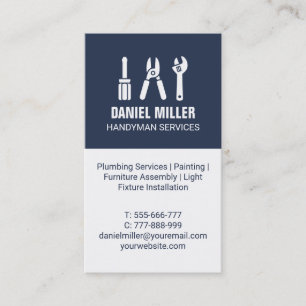 Screwdriver Wire Cutter Spanner Handyman Vertical Business Card