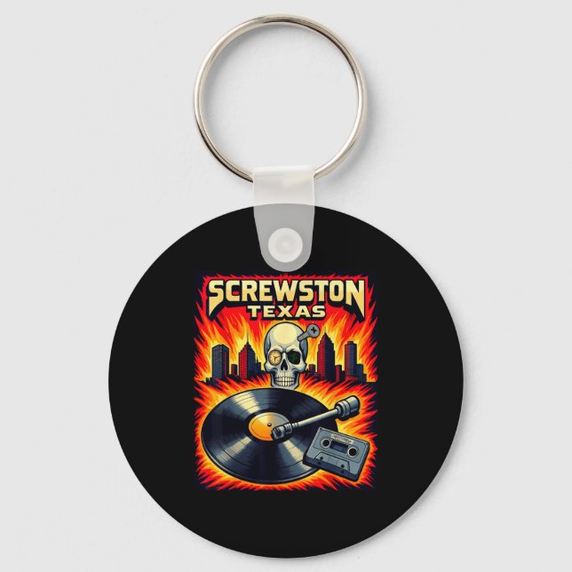Screwston Texas  Key Ring (Front)