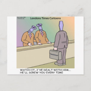 Screwy Salesman by Rick London Funny Postcard