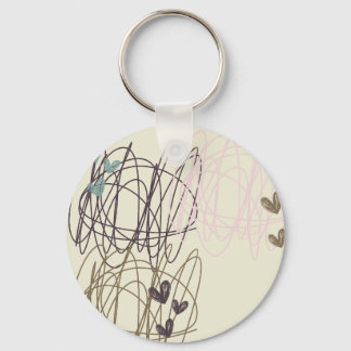 Scribble and hearts- Work in Progress Key Ring