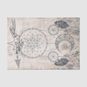 Scribble arrow mandala distressed moon sketch tissue paper