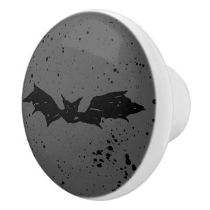 Scribble Bat Ceramic Knob