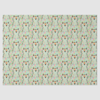 Scribble Cat Tissue Paper Green