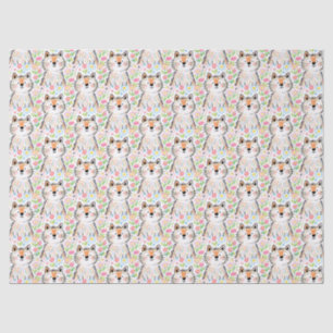 Scribble Cat Tissue Paper White